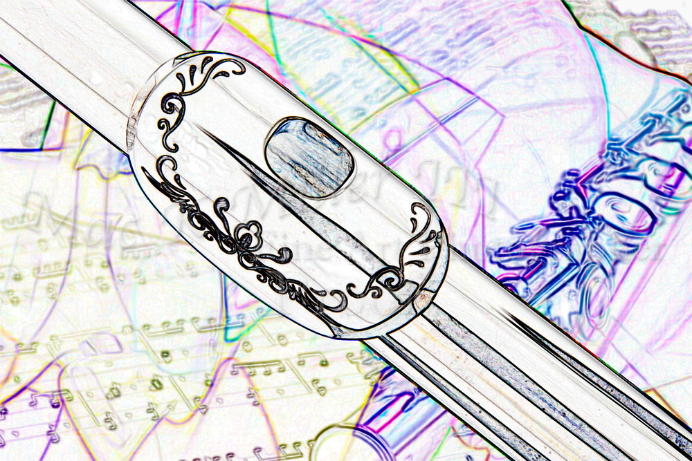 1000x667 flute drawing art print - Flute Drawing