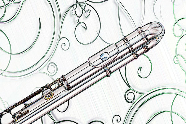 600x400 flute light drawing for wall art - Flute Drawing