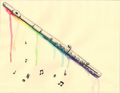 500x387 flute - Flute Drawing