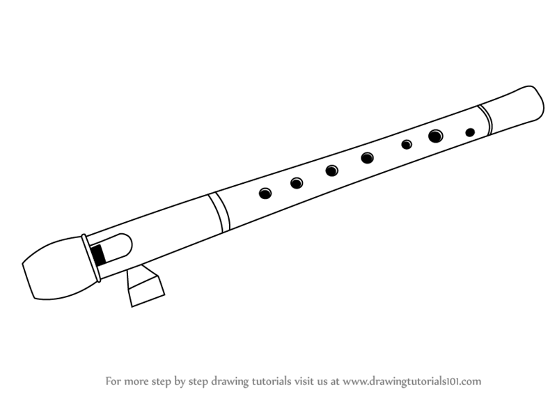 800x566 learn how to draw a flute - Flute Drawing
