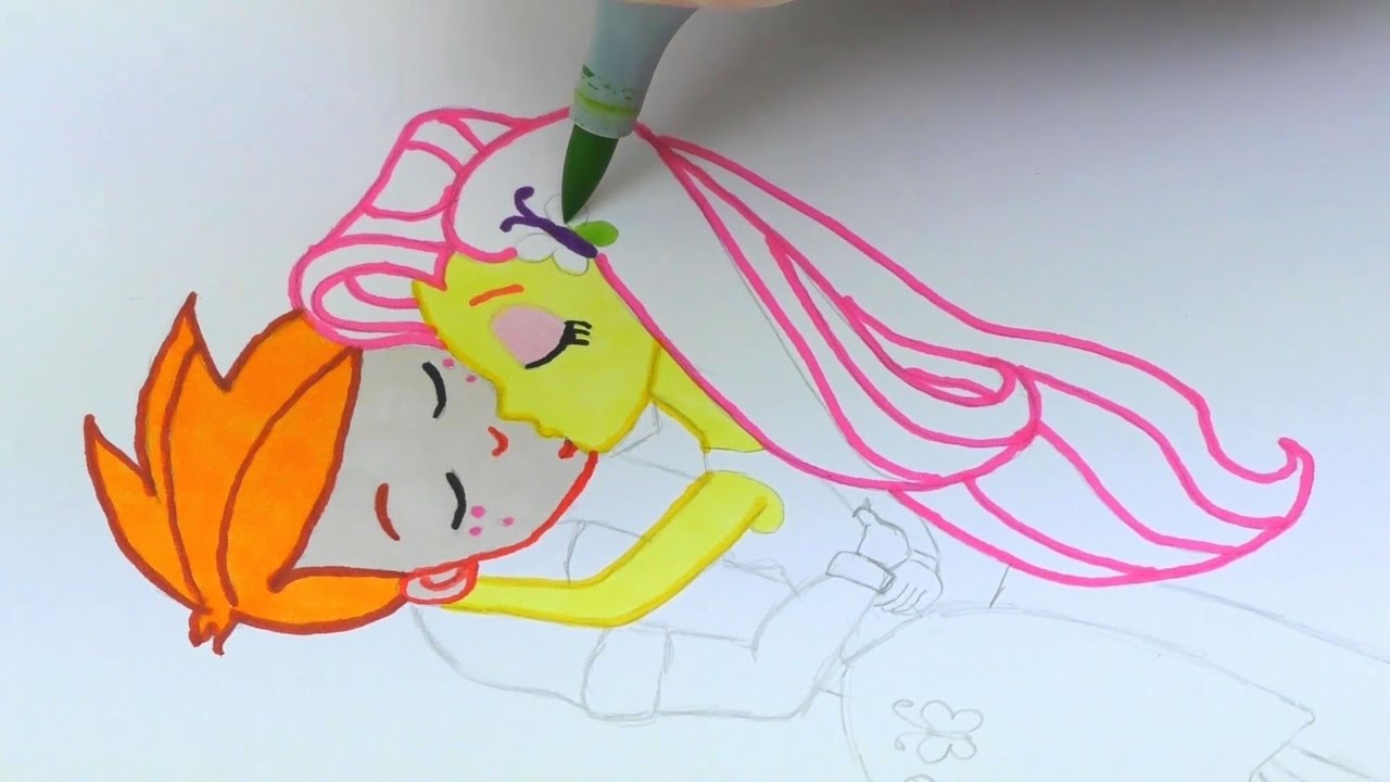 1280x720 My Little Pony How To Draw Fluttershy Kissing With Big Mac - Fluttershy Drawing