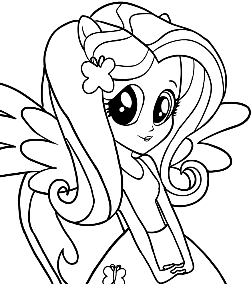 878x992 Drawing Fluttershy - Fluttershy Drawing