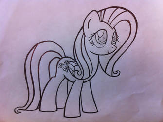 335x250 Fluttershy Drawing - Fluttershy Drawing