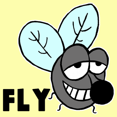 400x400 how to draw a cartoon fly with simple shapes - Fly Drawing
