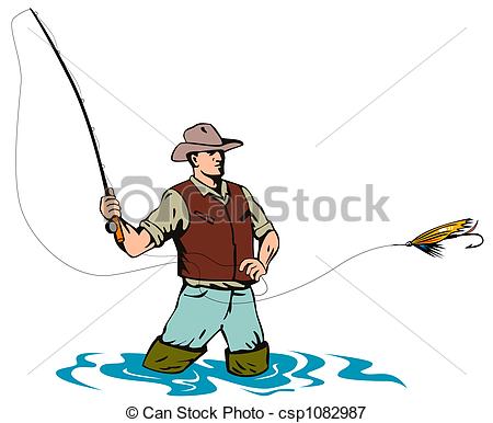 450x386 fly fishing illustration on fly fishing - Fly Fisherman Drawing