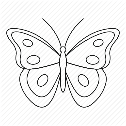 512x512 Aphantopus Butterfly, Bug, Fly, Line, Outline, Spring, Tattoo Icon - Fly Line Drawing