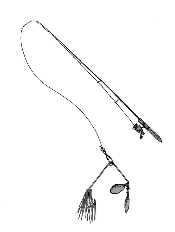 600x797 fishing drawing fishing pole for free download - Fly Rod Drawing