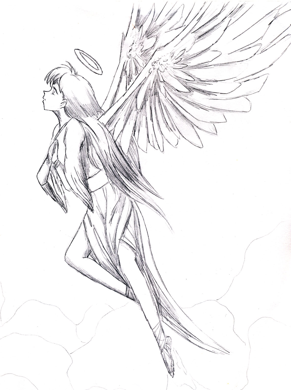 1144x1533 Flying Angel Drawing Amazing Drawing Skill - Flying Angel Drawing