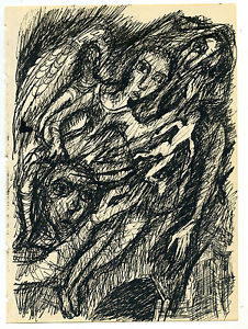 226x300 vintage strange ink sketch flying angel death dead body loss - Flying Angel Drawing