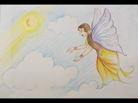 480x360 How To Draw Flying Angel For Kidsstep - Flying Angel Drawing