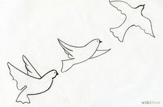 Flying Bird Line Drawing