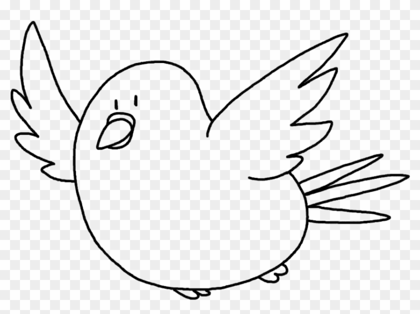 840x628 fat flying bird lineart - Flying Bird Line Drawing
