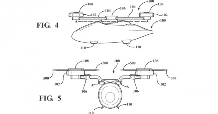 744x389 toyota patents design for flying car with rotor blades - Flying Car Drawing