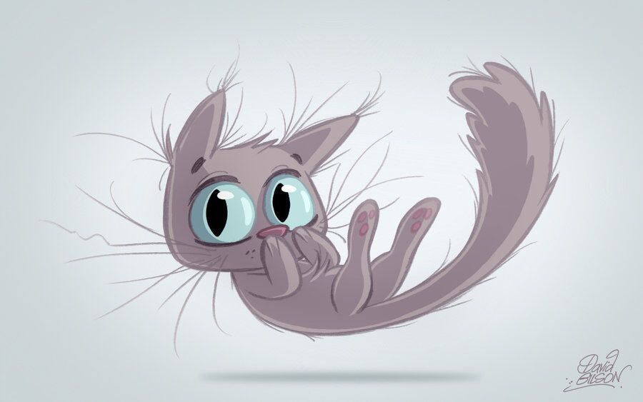 900x563 Flouting Cats Chibi Cartoon - Flying Cat Drawing