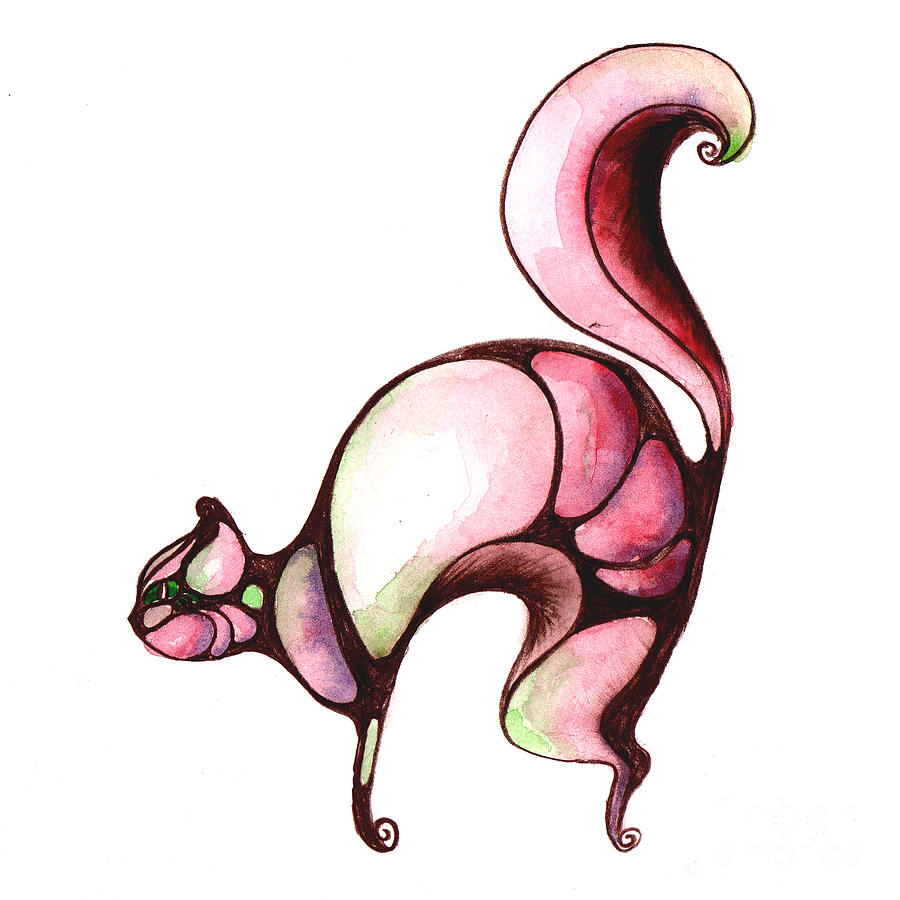 900x900 Flying Cat Drawing - Flying Cat Drawing