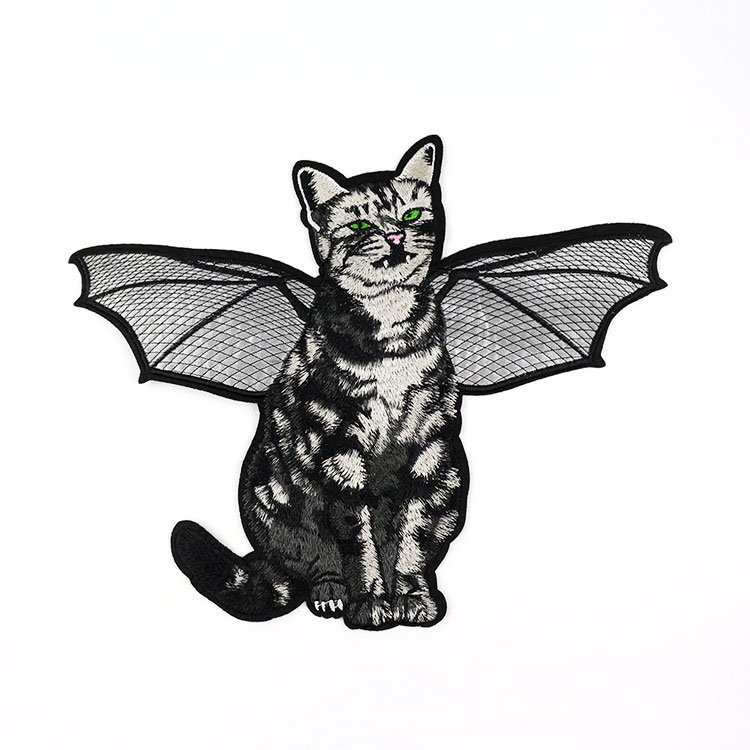 750x750 flying cat embroidered applique patchvintage cat patch for etsy - Flying Cat Drawing