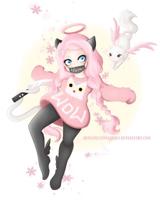 320x406 Flyingcat Drawings On Paigeeworld Pictures Of Flyingcat - Flying Cat Drawing