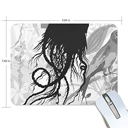 425x425 mouse pads, evil flying crow drawing premium textured - Flying Crow Drawing