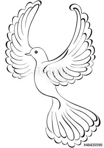 354x500 Vector Illustration Of Flying Dove Stock Image And Royalty Free - Flying Dove Drawing