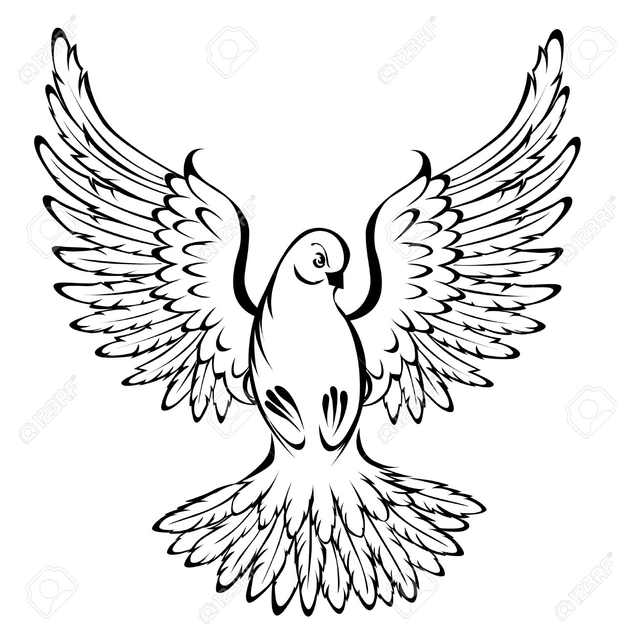1261x1300 Huge Collection Of 'flying Dove Drawing' Download More Than - Flying Doves Drawing
