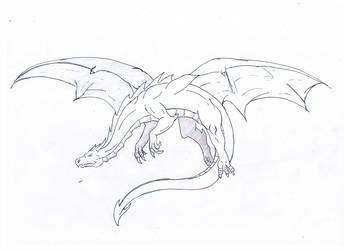 344x250 Flying Dragon Drawing - Flying Dragon Drawing