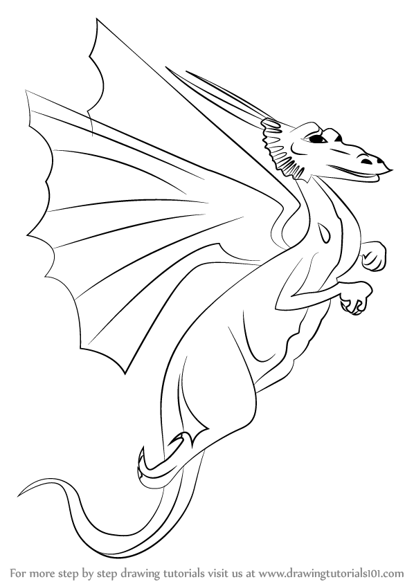 598x844 Learn How To Draw A Flying Dragon - Flying Dragon Drawing