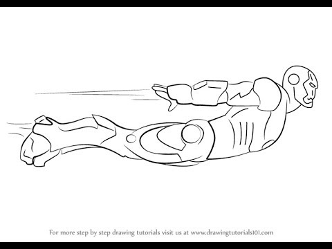 480x360 How To Draw Iron Man Flying - Flying Drawing