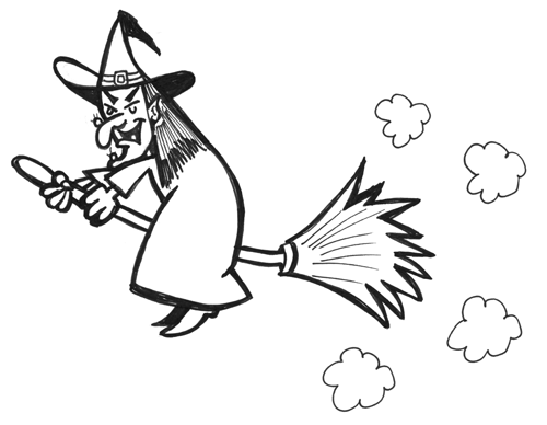 500x388 How To Draw Witch Flying Broomstick Halloween Drawing Tutorial - Flying Drawing