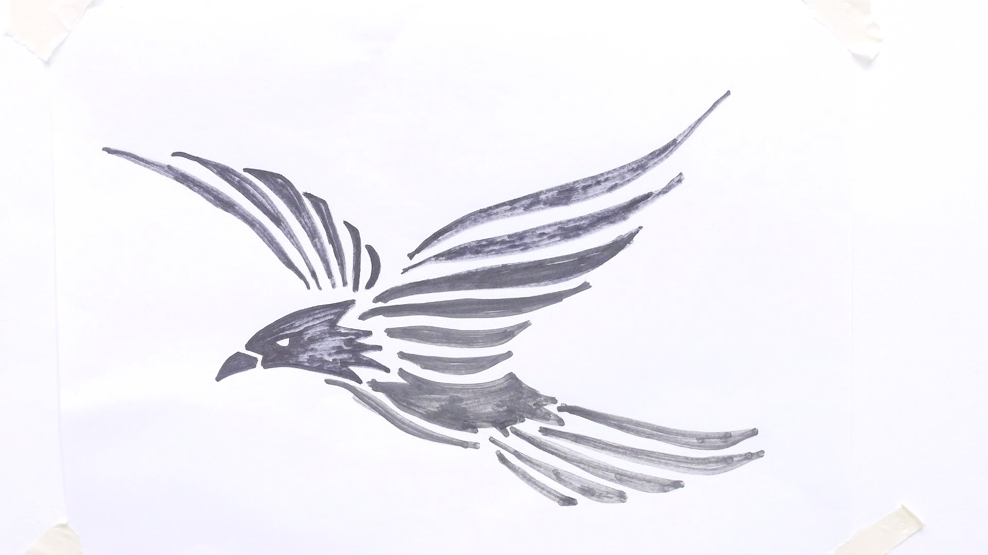 1920x1080 Bird Flying Drawing Birds - Flying Drawing