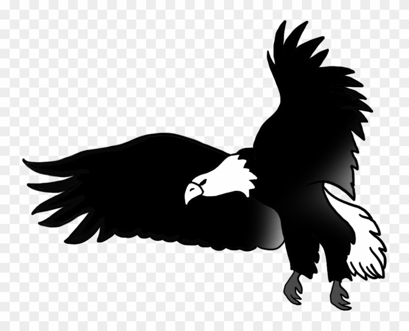 840x680 Black White Drawing Flying Bald Eagle - Flying Drawing