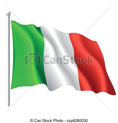 450x470 Flag Of Italy Vector Illustration Of Flying Flag Of Italy - Flying Flag Drawing