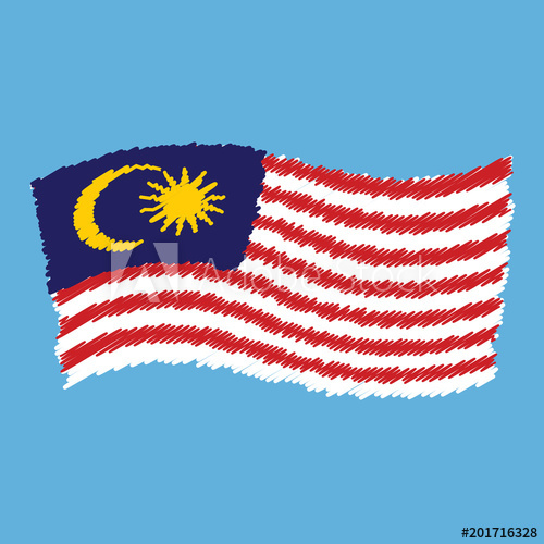 500x500 Malaysia National Flag - Flying Flag Drawing