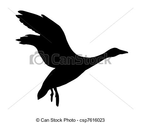 450x395 goose on white background - Flying Goose Drawing