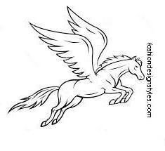 235x215 Flying Horse Design - Flying Horse Drawing