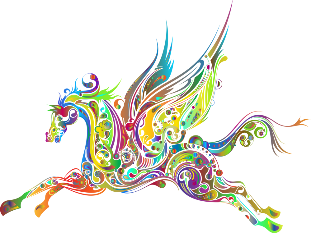 999x750 Flying Horses Pegasus Drawing Abstract Art Cc0 - Flying Horse Drawing