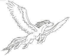 236x189 Best Winged Horses Images Winged Horse, Mythical Creatures - Flying Horse Drawing