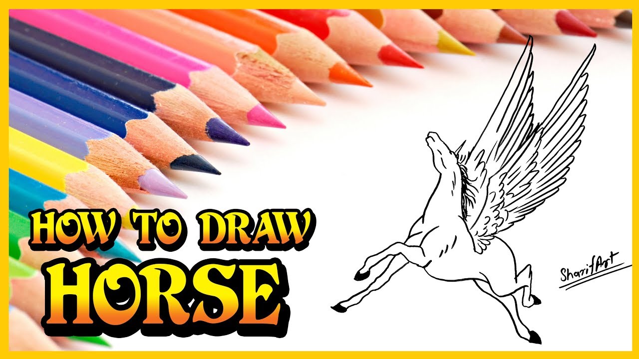 1280x720 How To Draw A Flying Horse Step - Flying Horse Drawing