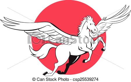 450x282 pegasus flying horse cartoon illustration of a pegasus flying - Flying Horse Drawing