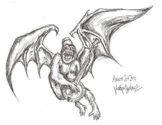 323x250 Flying Monkey Playing The Banjo - Flying Monkey Drawing