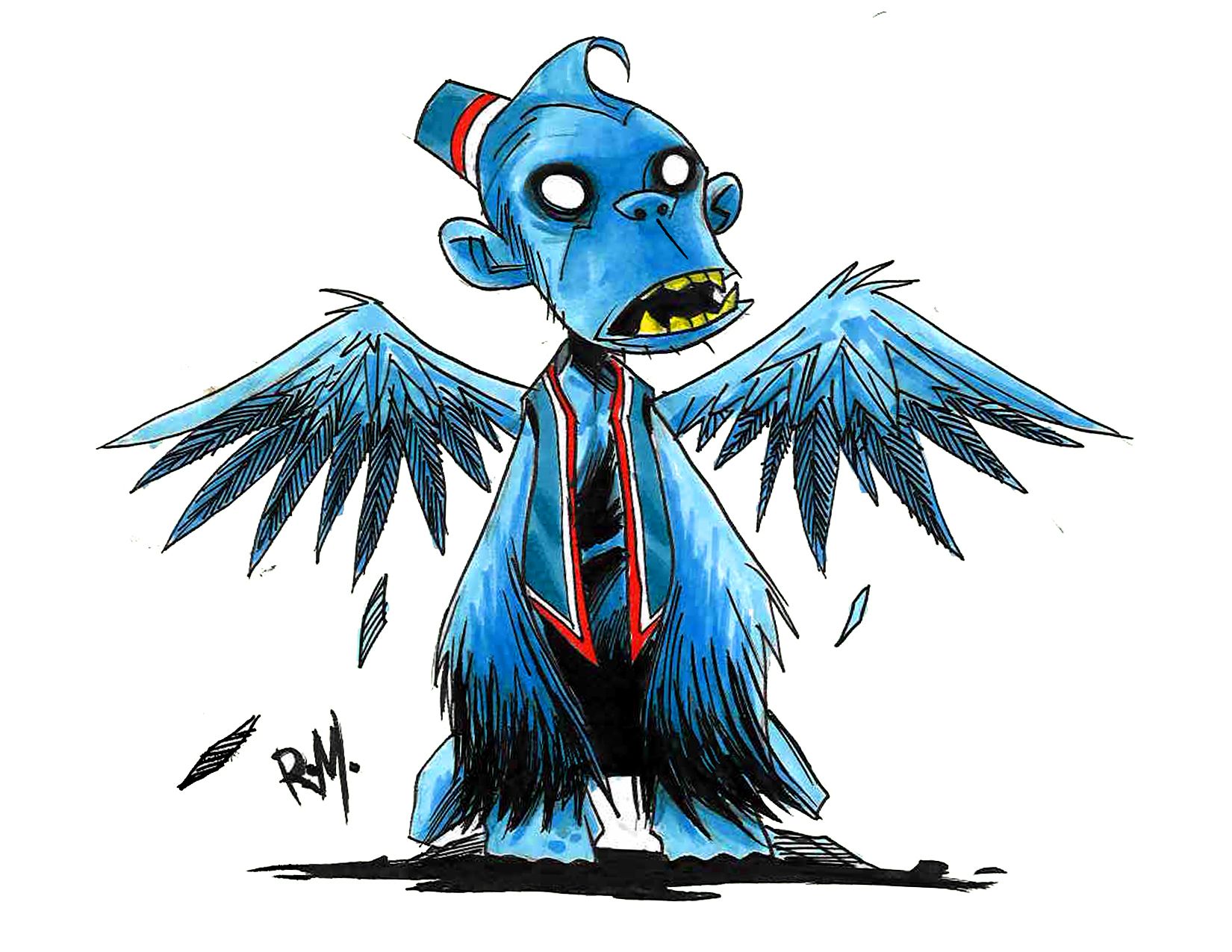 1650x1275 Flying Monkeys And Stuff Derby Logo - Flying Monkey Drawing