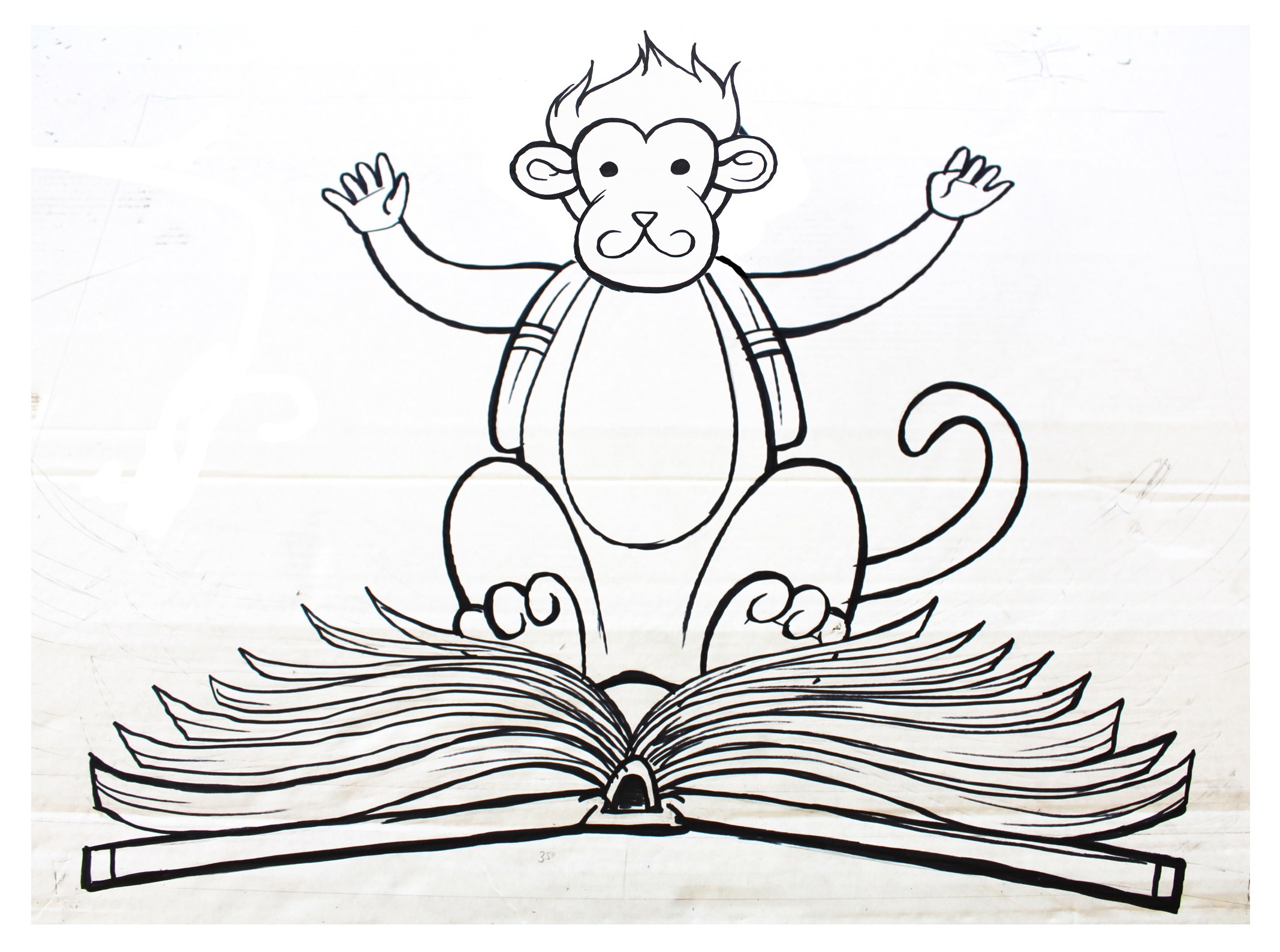2135x1588 How To Make A Flying Monkey Cotsen Children's Library - Flying Monkey Drawing