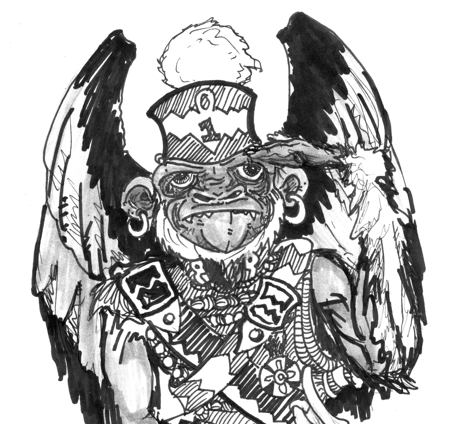 1600x1479 Dungeon Of Signs Flying Monkey As A Monstercharacter Class - Flying Monkey Drawing