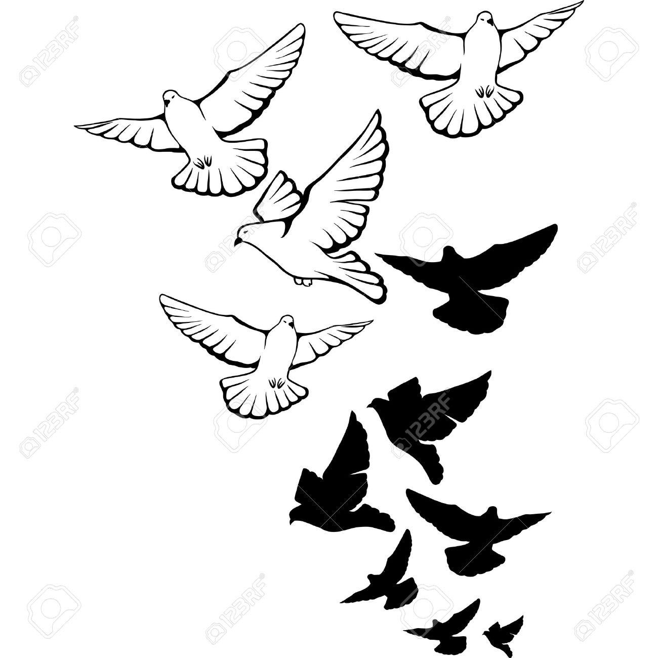 1300x1300 Simple Bird Drawing Flying Birds Drawings - Flying Parrot Drawing