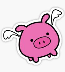 210x230 Flying Pig Stickers Redbubble - Flying Pig Drawing