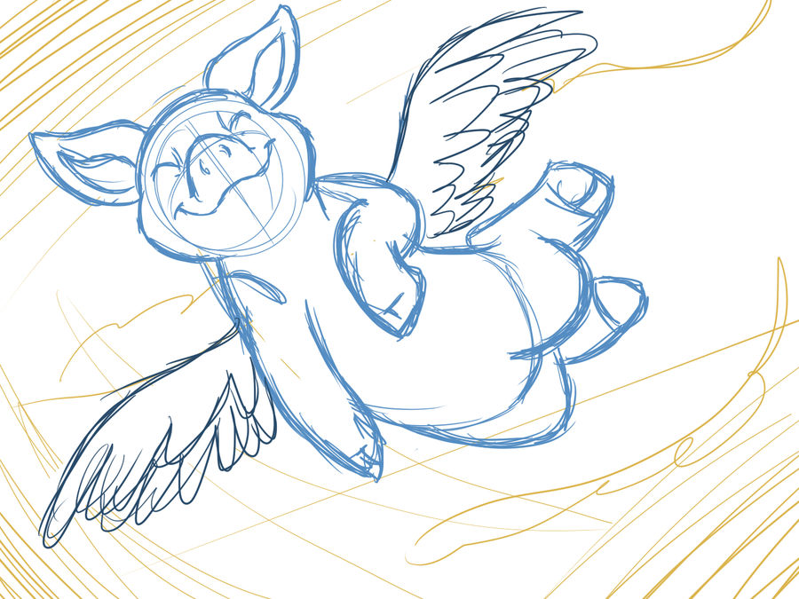 900x675 Flying Pig - Flying Pig Drawing