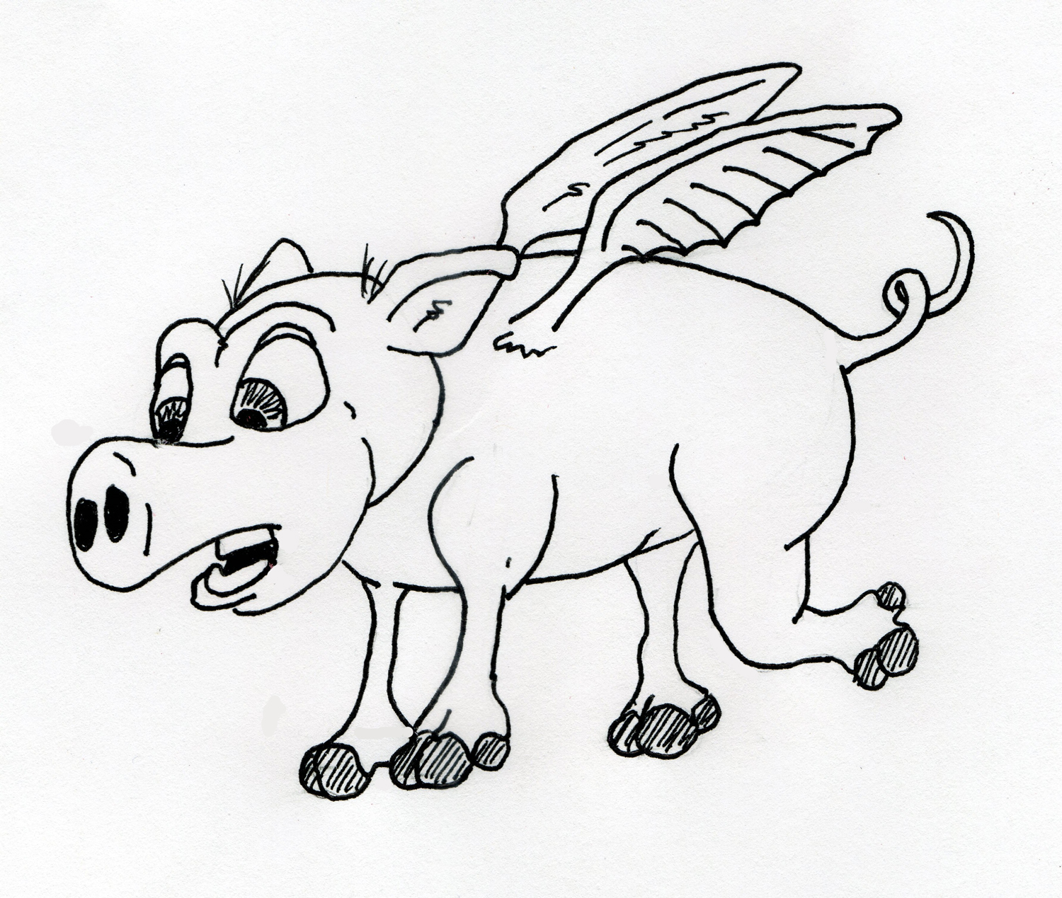 1500x1269 jared unzipped draw something flying pig - Flying Pig Drawing