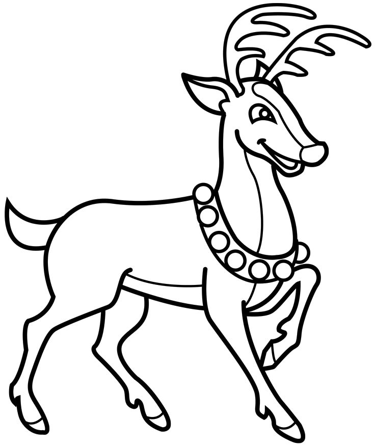 736x877 Flying Reindeer Coloring Pages - Flying Reindeer Drawing