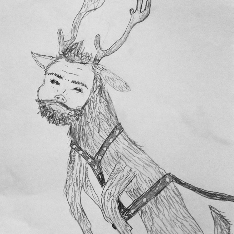 750x750 Mythical Beast Wars The Flying Reindeer Entry - Flying Reindeer Drawing