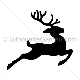 336x334 Silhouette Clip Art - Flying Reindeer Drawing
