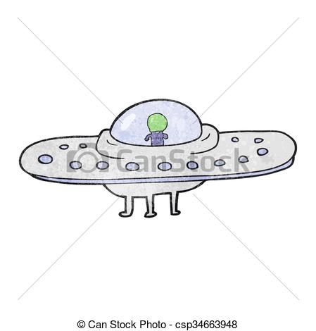 449x470 freehand textured cartoon flying saucer vector - Flying Saucer Drawing